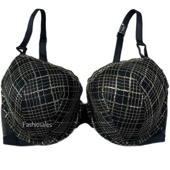 Victoria's Secret Other - Victorias Secret Lightly Lined Metallic Lace bra black and gold